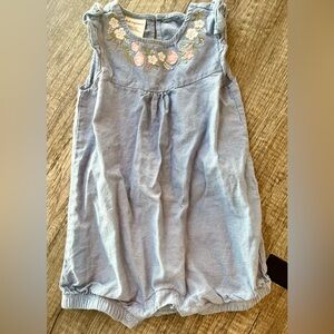 First Impressions Blue Floral Romper